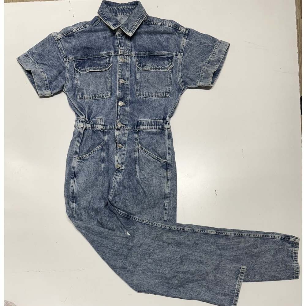 Free People We The Free Marla Denim Jumpsuit - Blue